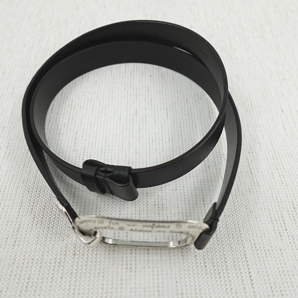 Chicos Belt Womens M-L Black Silver Tone Hook Buckle "Positive Words" Engraved - Picture 2 of 14